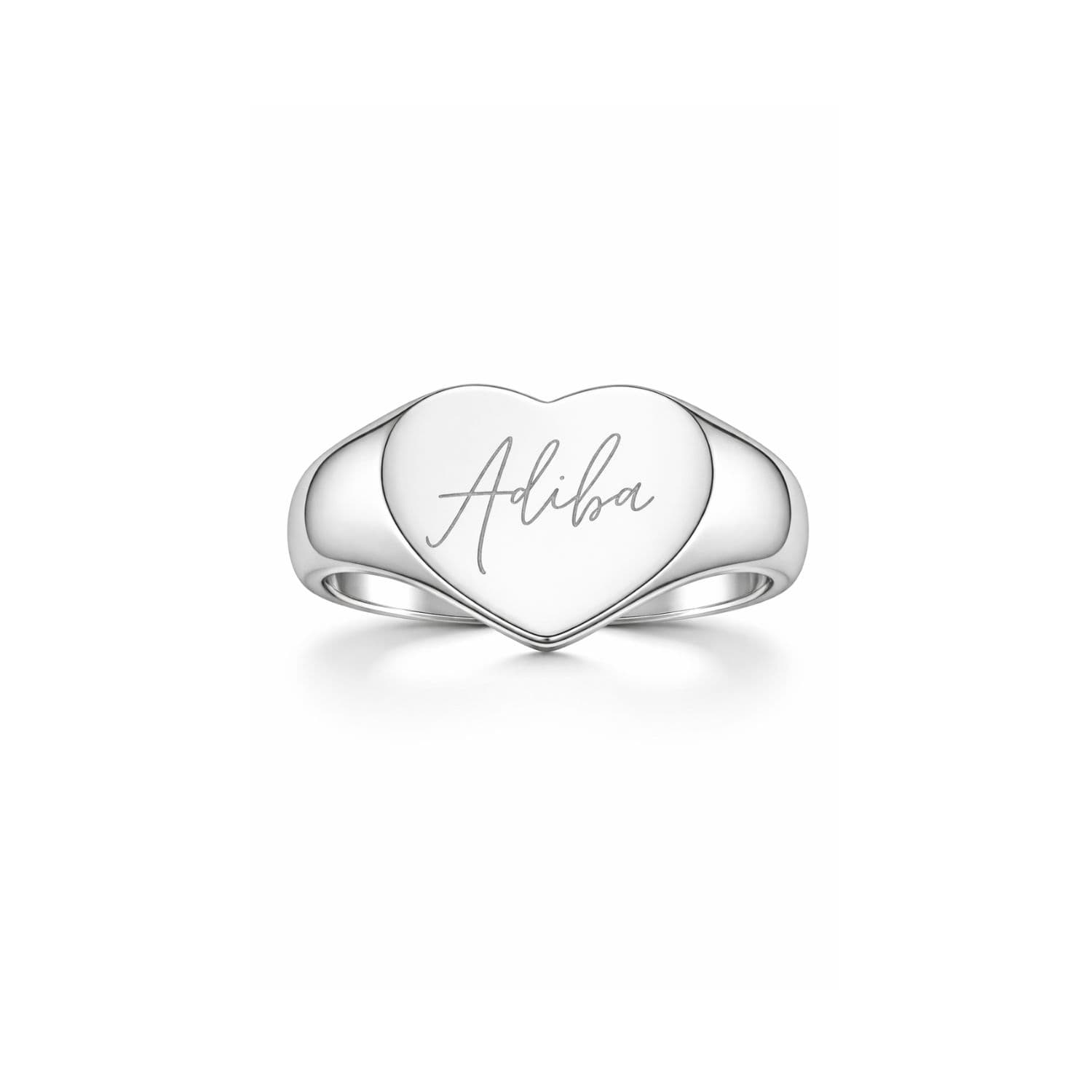 Silver Adiba Signature Heart Ring