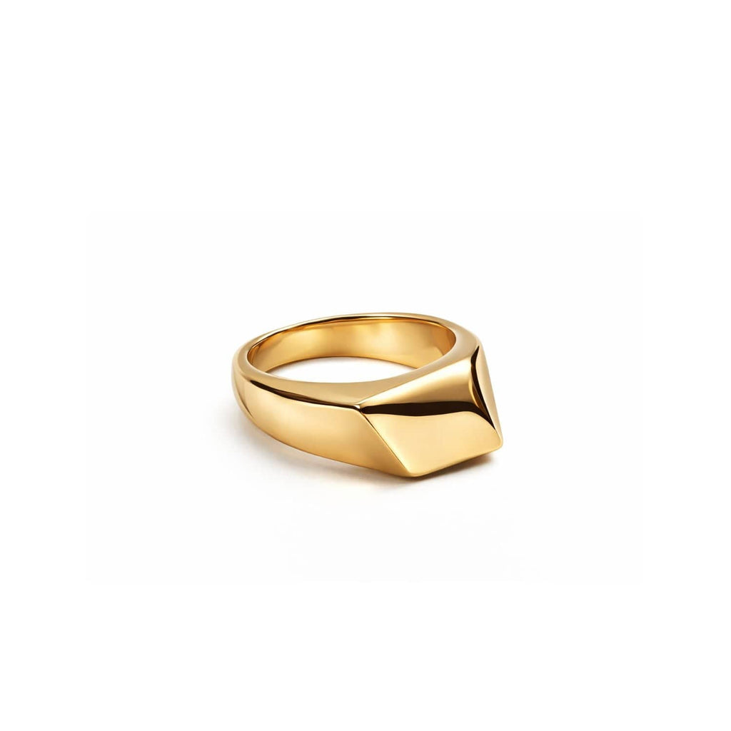 Eclipse Stainless Steel Gold Chunky Ring