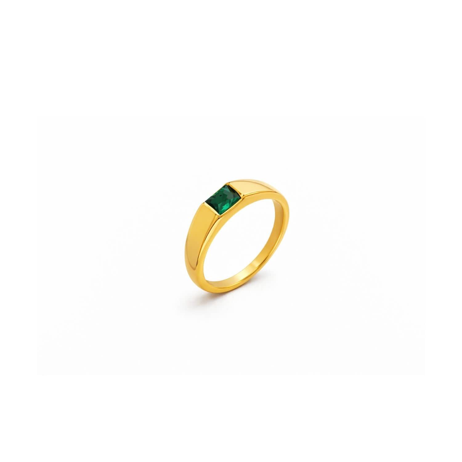 Green Zenith Gold Stainless Steel Ring