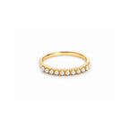 Line of Pearls 18k Gold Plated Stainless Steel Ring