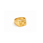 Squares Pattern Stainless Steel Ring