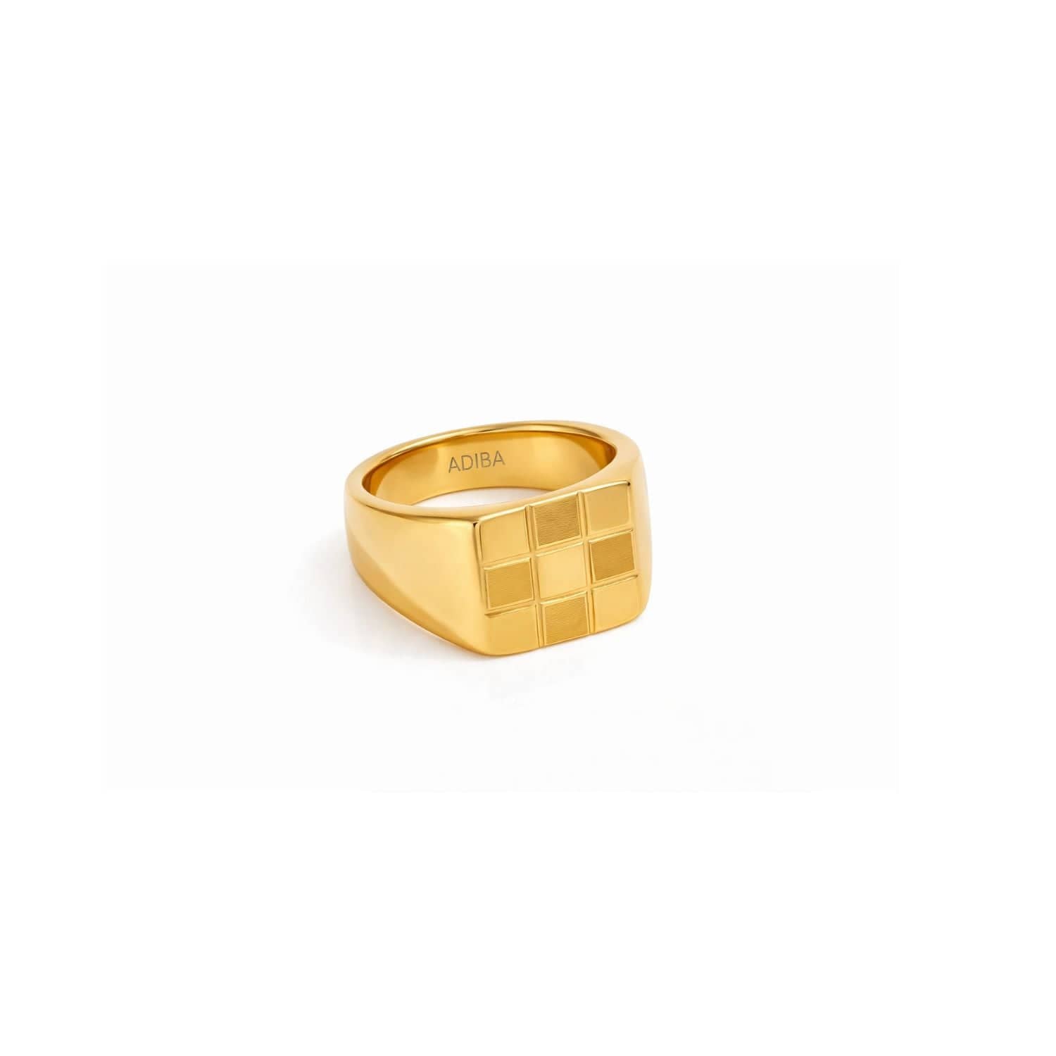 Squares Pattern Stainless Steel Ring
