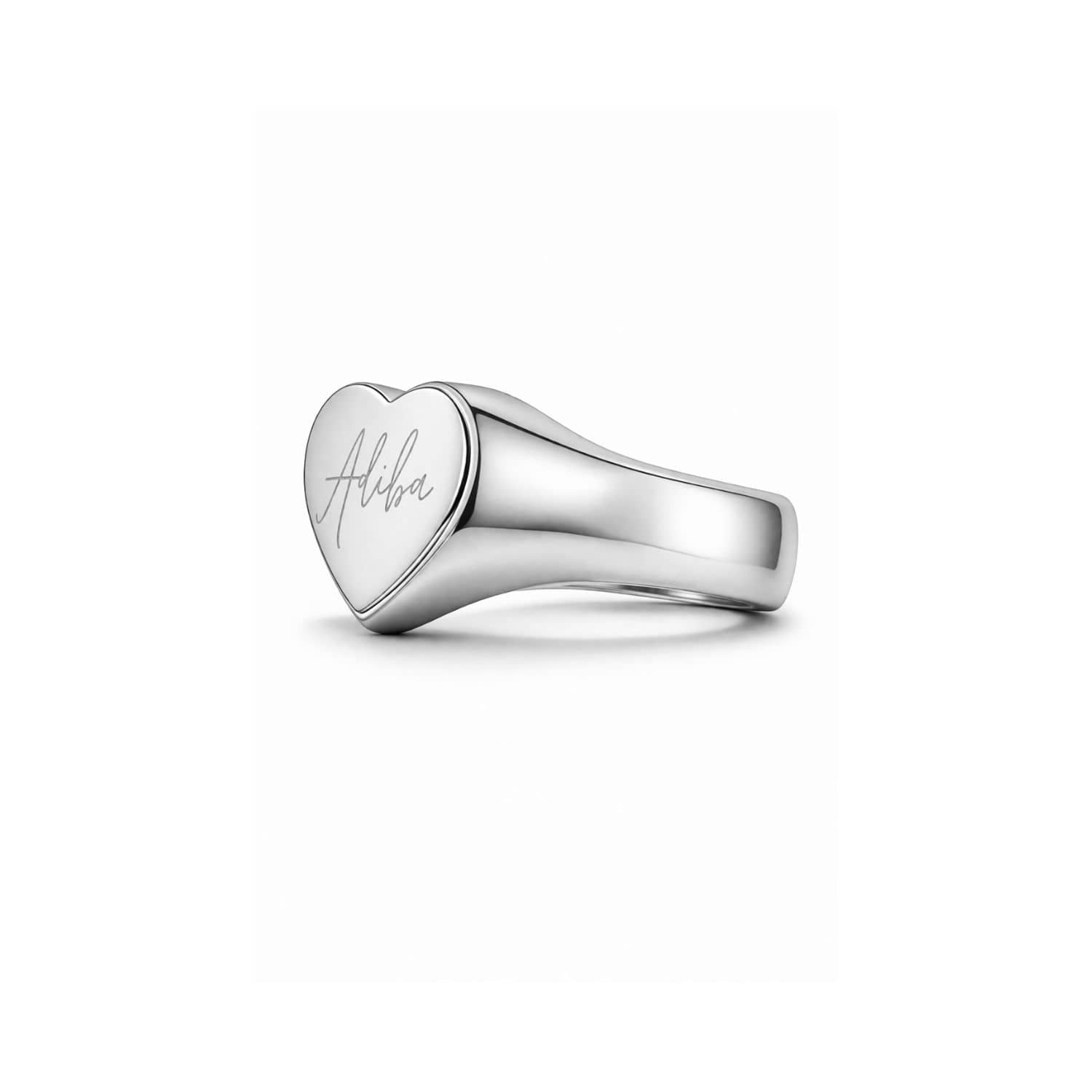 Silver Adiba Signature Heart Ring