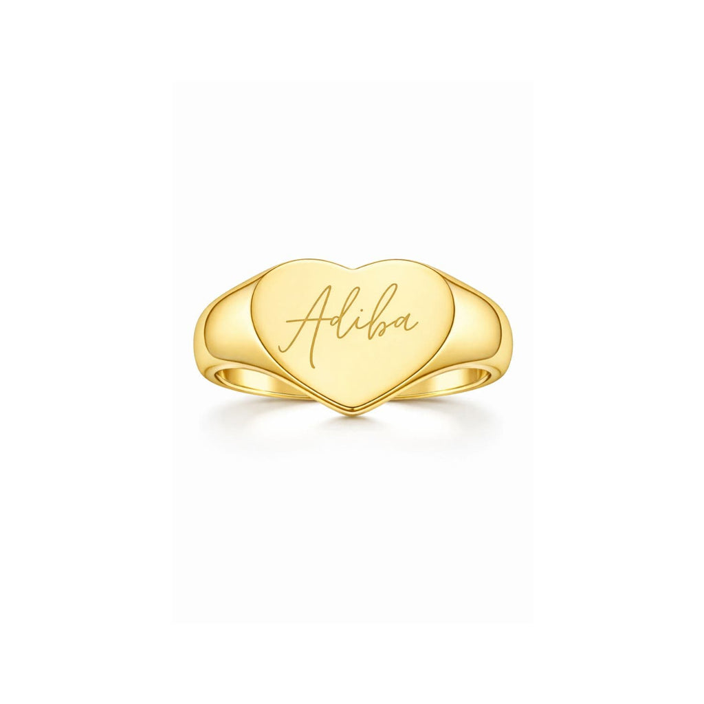 Gold Adiba Signature Heart Ring